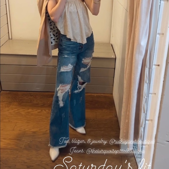 Famous Vibrant Wide Leg Trouser Denim in size 1/25 - Picture 7 of 7